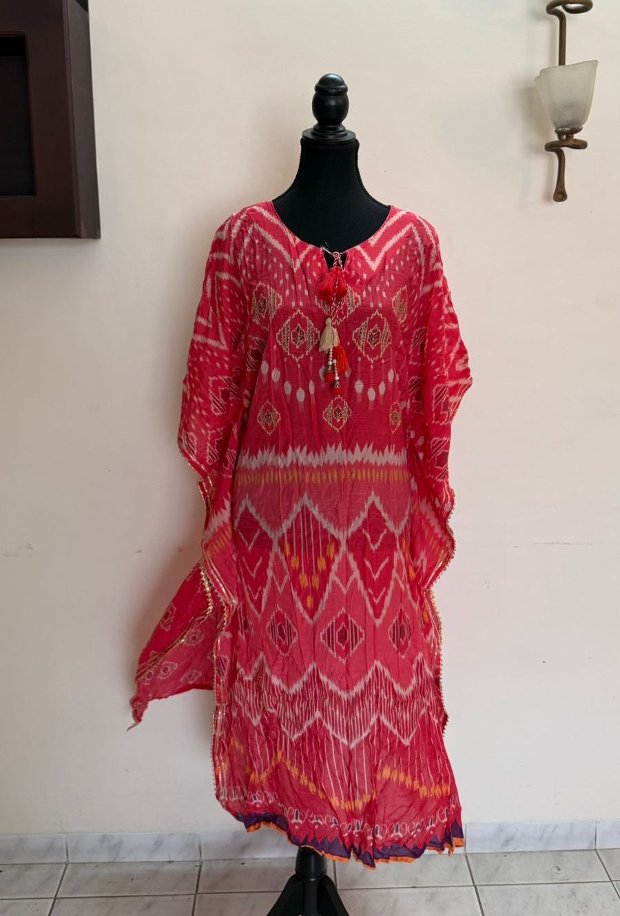 Muslin Kaftan with Relaxed Fit