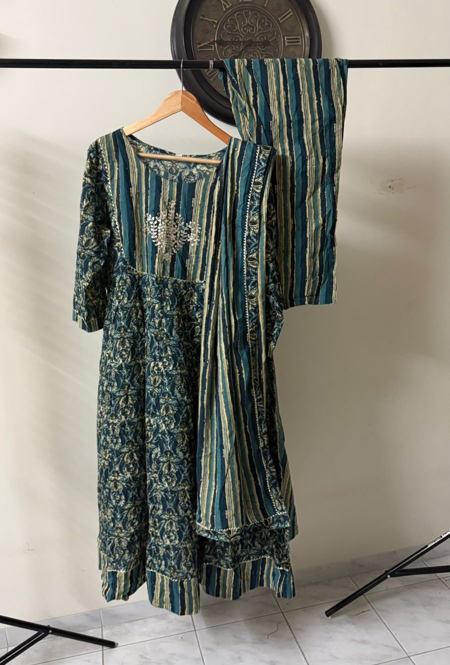 3-Piece A-Line Cotton Suit Set