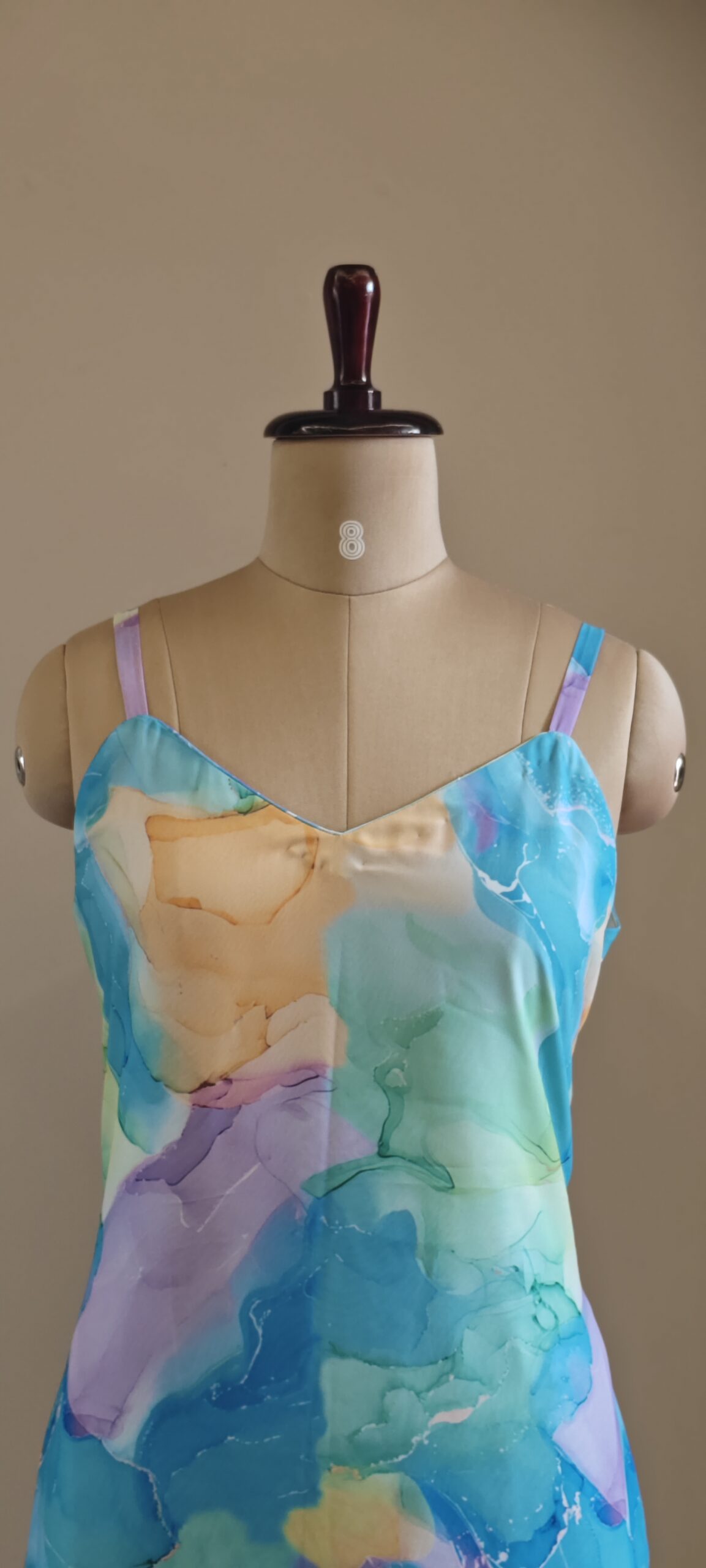 Pastel Watercolor Maxi Dress - Image 3